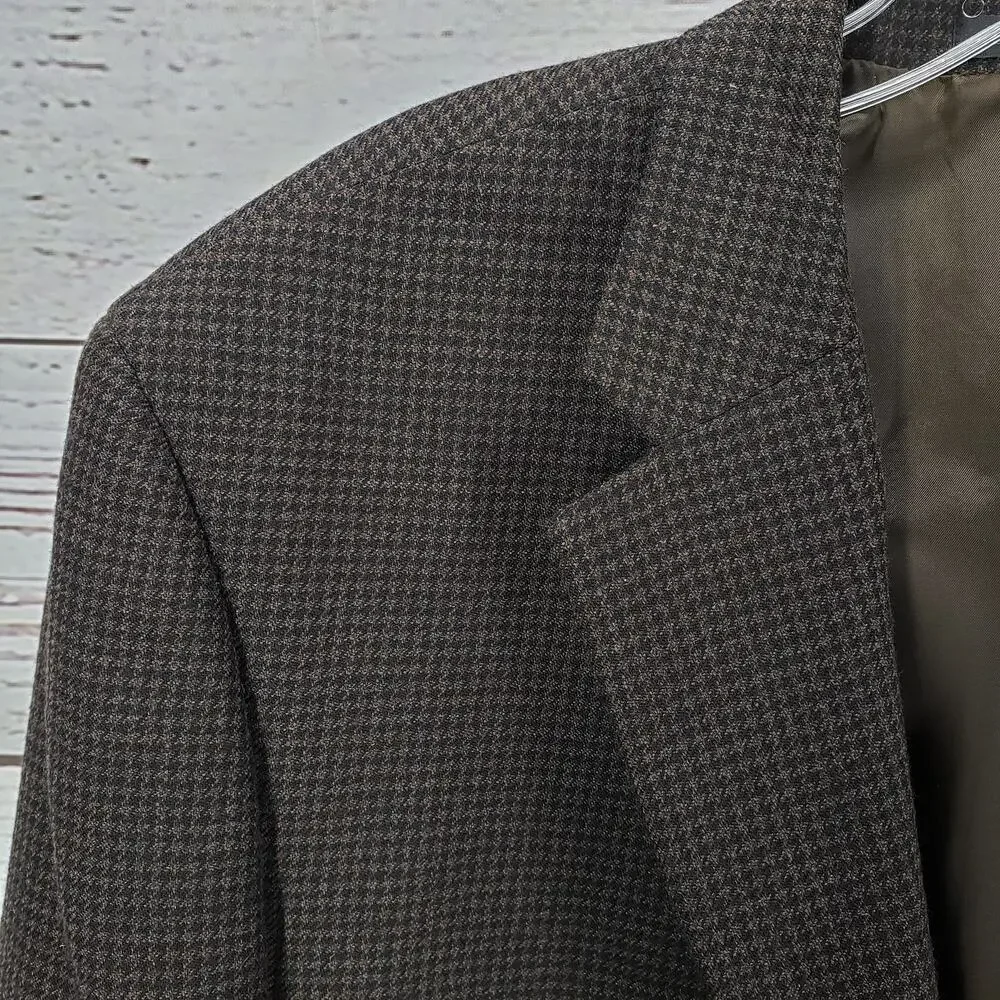 Lauren Ralph Lauren Hounds Tooth 100%Wool Sport Coat Blazer Jacket Size 46R